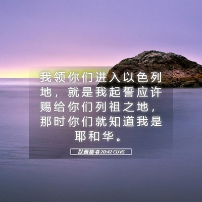 Picture 05 - 以 西 结 书 20:42 CUVS - 我 领 你 们 进 入 以 色 列 地 ， 就 - Bible Verse Picture