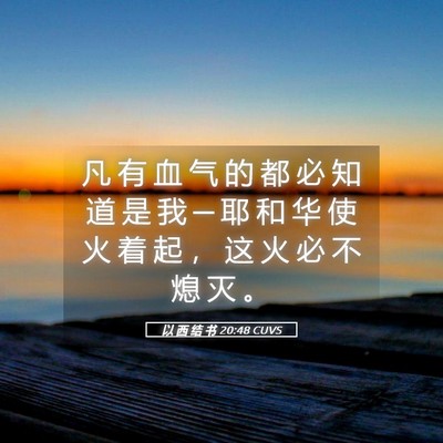 Picture 05 - 以 西 结 书 20:48 CUVS - 凡 有 血 气 的 都 必 知 道 是 我 ─ - Bible Verse Picture