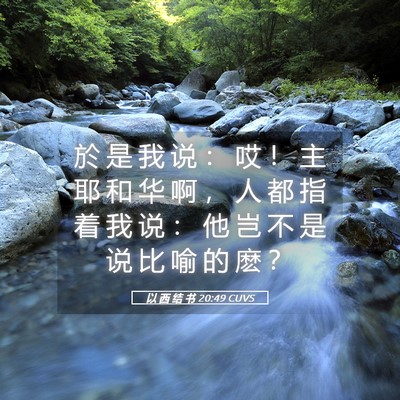 Picture 05 - 以 西 结 书 20:49 CUVS - 於 是 我 说 ： 哎 ！ 主 耶 和 华 啊 - Bible Verse Picture