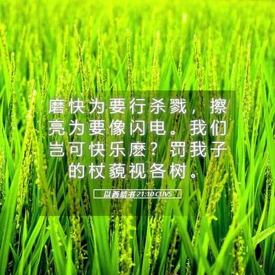 Picture 05 - 以 西 结 书 21:10 CUVS - 磨 快 为 要 行 杀 戮 ， 擦 亮 为 要 - Bible Verse Picture