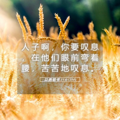 Picture 05 - 以 西 结 书 21:6 CUVS - 人 子 啊 ， 你 要 叹 息 ， 在 他 们 - Bible Verse Picture