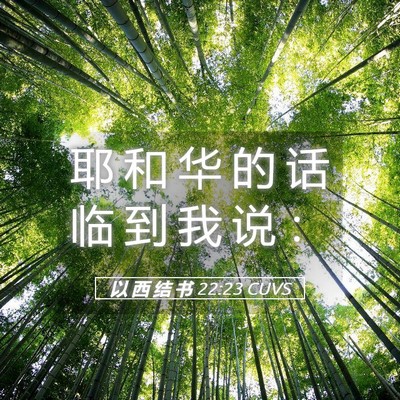 Picture 05 - 以 西 结 书 22:23 CUVS - 耶 和 华 的 话 临 到 我 说 - Bible Verse Picture