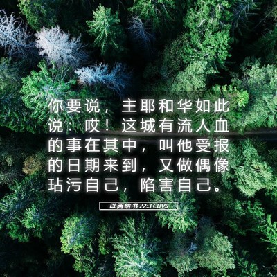 Picture 05 - 以 西 结 书 22:3 CUVS - 你 要 说 ， 主 耶 和 华 如 此 说 ： - Bible Verse Picture