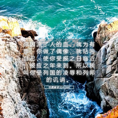 Picture 05 - 以 西 结 书 22:4 CUVS - 你 因 流 了 人 的 血 ， 就 为 有 罪 - Bible Verse Picture