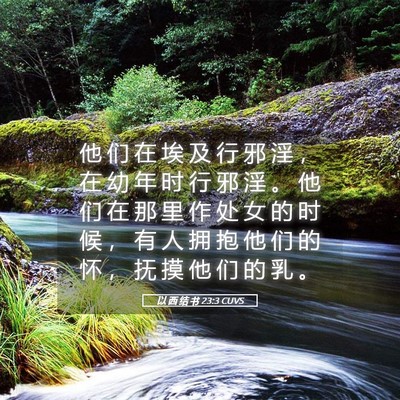 Picture 05 - 以 西 结 书 23:3 CUVS - 他 们 在 埃 及 行 邪 淫 ， 在 幼 年 - Bible Verse Picture