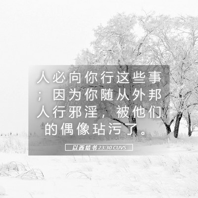 Picture 05 - 以 西 结 书 23:30 CUVS - 人 必 向 你 行 这 些 事 ； 因 为 你 - Bible Verse Picture
