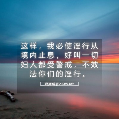 Picture 05 - 以 西 结 书 23:48 CUVS - 这 样 ， 我 必 使 淫 行 从 境 内 止 - Bible Verse Picture