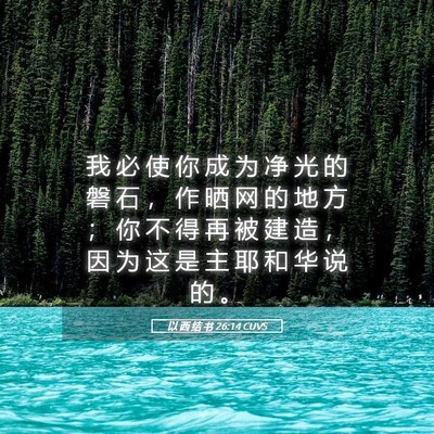 Picture 05 - 以 西 结 书 26:14 CUVS - 我 必 使 你 成 为 净 光 的 磐 石 ， - Bible Verse Picture