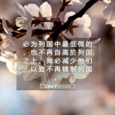 Picture 05 - 以 西 结 书 29:15 CUVS - 必 为 列 国 中 最 低 微 的 ， 也 不 - Bible Verse Picture