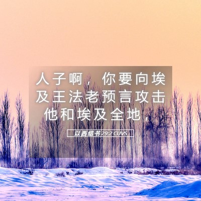 Picture 05 - 以 西 结 书 29:2 CUVS - 人 子 啊 ， 你 要 向 埃 及 王 法 老 - Bible Verse Picture