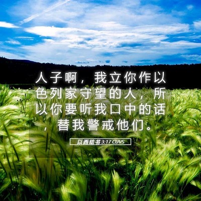 Picture 05 - 以 西 结 书 3:17 CUVS - 人 子 啊 ， 我 立 你 作 以 色 列 家 - Bible Verse Picture