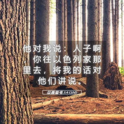 Picture 05 - 以 西 结 书 3:4 CUVS - 他 对 我 说 ： 人 子 啊 ， 你 往 以 - Bible Verse Picture