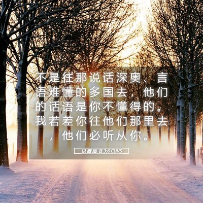 Picture 05 - 以 西 结 书 3:6 CUVS - 不 是 往 那 说 话 深 奥 、 言 语 难 - Bible Verse Picture
