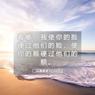 Picture 05 - 以 西 结 书 3:8 CUVS - 看 哪 ， 我 使 你 的 脸 硬 过 他 们 - Bible Verse Picture