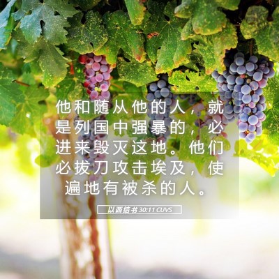 Picture 05 - 以 西 结 书 30:11 CUVS - 他 和 随 从 他 的 人 ， 就 是 列 国 - Bible Verse Picture