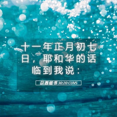 Picture 05 - 以 西 结 书 30:20 CUVS - 十 一 年 正 月 初 七 日 ， 耶 和 华 - Bible Verse Picture