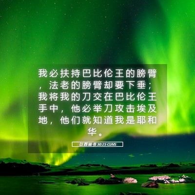 Picture 05 - 以 西 结 书 30:25 CUVS - 我 必 扶 持 巴 比 伦 王 的 膀 臂 ， - Bible Verse Picture