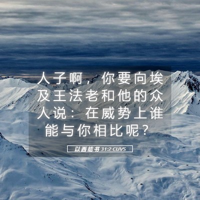 Picture 05 - 以 西 结 书 31:2 CUVS - 人 子 啊 ， 你 要 向 埃 及 王 法 老 - Bible Verse Picture