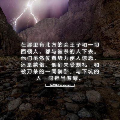 Picture 05 - 以 西 结 书 32:30 CUVS - 在 那 里 有 北 方 的 众 王 子 和 一 - Bible Verse Picture
