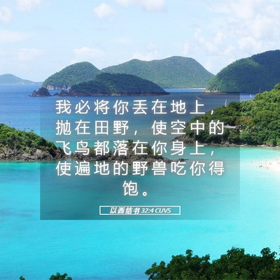 Picture 05 - 以 西 结 书 32:4 CUVS - 我 必 将 你 丢 在 地 上 ， 抛 在 田 - Bible Verse Picture