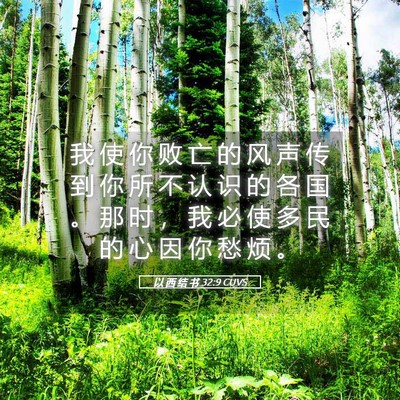 Picture 05 - 以 西 结 书 32:9 CUVS - 我 使 你 败 亡 的 风 声 传 到 你 所 - Bible Verse Picture