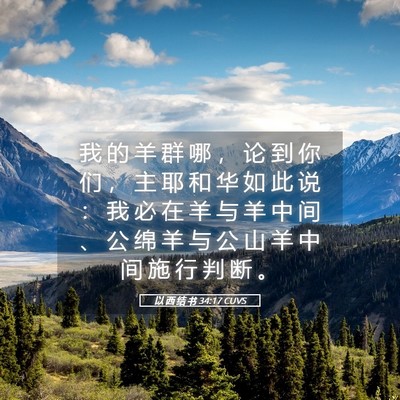 Picture 05 - 以 西 结 书 34:17 CUVS - 我 的 羊 群 哪 ， 论 到 你 们 ， 主 - Bible Verse Picture