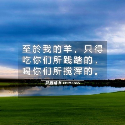 Picture 05 - 以 西 结 书 34:19 CUVS - 至 於 我 的 羊 ， 只 得 吃 你 们 所 - Bible Verse Picture
