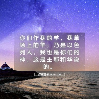 Picture 05 - 以 西 结 书 34:31 CUVS - 你 们 作 我 的 羊 ， 我 草 场 上 的 - Bible Verse Picture