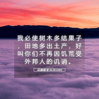 Picture 05 - 以 西 结 书 36:30 CUVS - 我 必 使 树 木 多 结 果 子 ， 田 地 - Bible Verse Picture