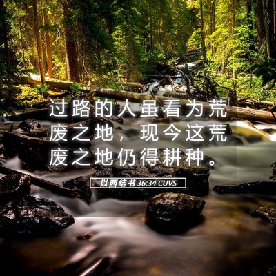 Picture 05 - 以 西 结 书 36:34 CUVS - 过 路 的 人 虽 看 为 荒 废 之 地 ， - Bible Verse Picture