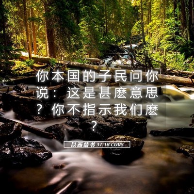 Picture 05 - 以 西 结 书 37:18 CUVS - 你 本 国 的 子 民 问 你 说 ： 这 是 - Bible Verse Picture