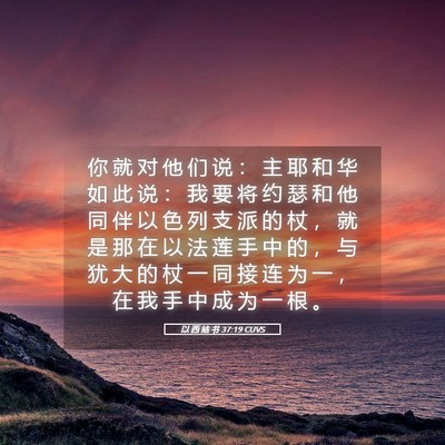 Picture 05 - 以 西 结 书 37:19 CUVS - 你 就 对 他 们 说 ： 主 耶 和 华 如 - Bible Verse Picture