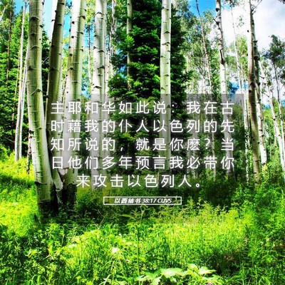 Picture 05 - 以 西 结 书 38:17 CUVS - 主 耶 和 华 如 此 说 ： 我 在 古 时 - Bible Verse Picture