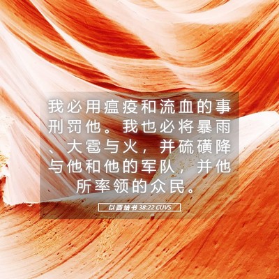 Picture 05 - 以 西 结 书 38:22 CUVS - 我 必 用 瘟 疫 和 流 血 的 事 刑 罚 - Bible Verse Picture