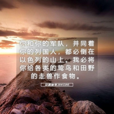 Picture 05 - 以 西 结 书 39:4 CUVS - 你 和 你 的 军 队 ， 并 同 着 你 的 - Bible Verse Picture