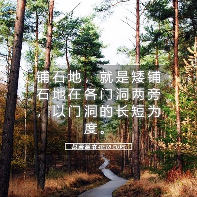 Picture 05 - 以 西 结 书 40:18 CUVS - 铺 石 地 ， 就 是 矮 铺 石 地 在 各 - Bible Verse Picture
