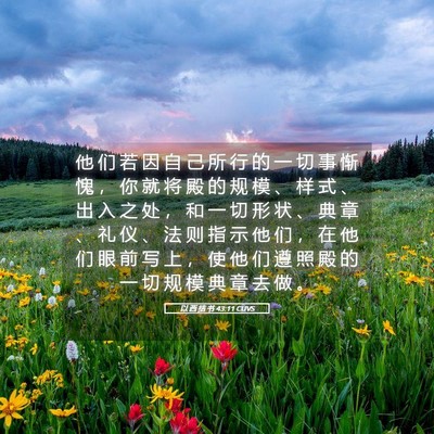 Picture 05 - 以 西 结 书 43:11 CUVS - 他 们 若 因 自 己 所 行 的 一 切 事 - Bible Verse Picture
