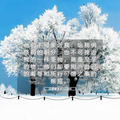 Picture 05 - 以 西 结 书 44:13 CUVS - 他 们 不 可 亲 近 我 ， 给 我 供 祭 - Bible Verse Picture