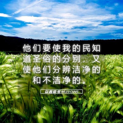 Picture 05 - 以 西 结 书 44:23 CUVS - 他 们 要 使 我 的 民 知 道 圣 俗 的 - Bible Verse Picture