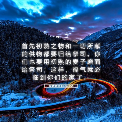 Picture 05 - 以 西 结 书 44:30 CUVS - 首 先 初 熟 之 物 和 一 切 所 献 的 - Bible Verse Picture