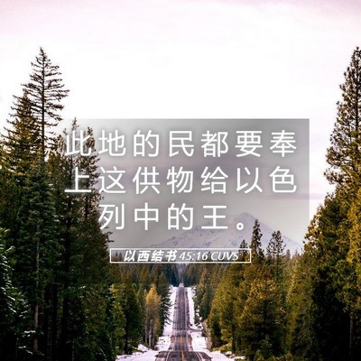 Picture 05 - 以 西 结 书 45:16 CUVS - 此 地 的 民 都 要 奉 上 这 供 物 给 - Bible Verse Picture