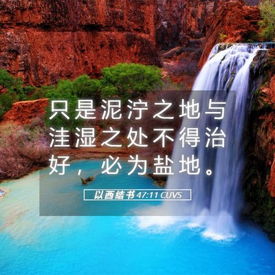 Picture 05 - 以 西 结 书 47:11 CUVS - 只 是 泥 泞 之 地 与 洼 湿 之 处 不 - Bible Verse Picture