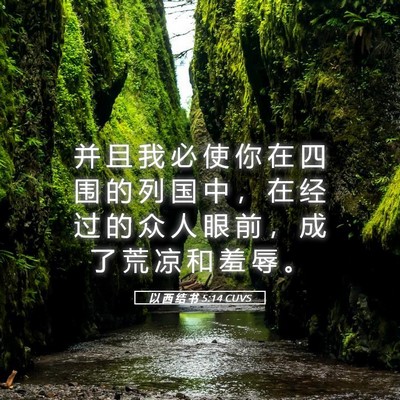 Picture 05 - 以 西 结 书 5:14 CUVS - 并 且 我 必 使 你 在 四 围 的 列 国 - Bible Verse Picture