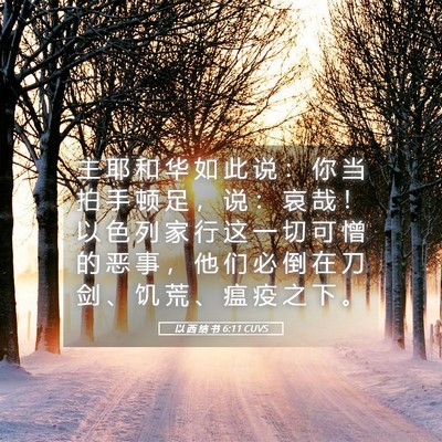 Picture 05 - 以 西 结 书 6:11 CUVS - 主 耶 和 华 如 此 说 ： 你 当 拍 手 - Bible Verse Picture