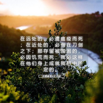 Picture 05 - 以 西 结 书 6:12 CUVS - 在 远 处 的 ， 必 遭 瘟 疫 而 死 ； - Bible Verse Picture