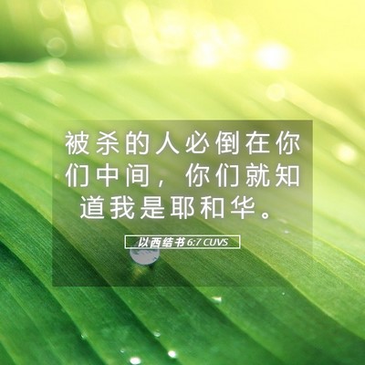 Picture 05 - 以 西 结 书 6:7 CUVS - 被 杀 的 人 必 倒 在 你 们 中 间 ， - Bible Verse Picture