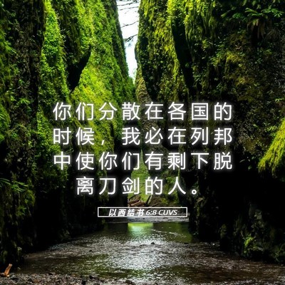 Picture 05 - 以 西 结 书 6:8 CUVS - 你 们 分 散 在 各 国 的 时 候 ， 我 - Bible Verse Picture