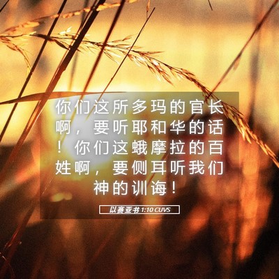 Picture 05 - 以 赛 亚 书 1:10 CUVS - 你 们 这 所 多 玛 的 官 长 啊 ， 要 - Bible Verse Picture