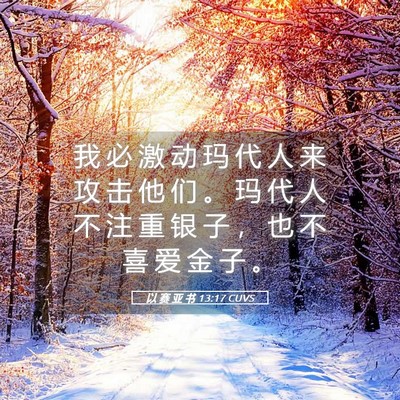 Picture 05 - 以 赛 亚 书 13:17 CUVS - 我 必 激 动 玛 代 人 来 攻 击 他 们 - Bible Verse Picture