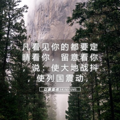 Picture 05 - 以 赛 亚 书 14:16 CUVS - 凡 看 见 你 的 都 要 定 睛 看 你 ， - Bible Verse Picture